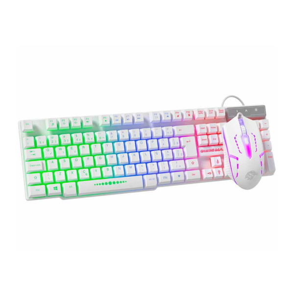 KIT MOUSE E TECLADO K-MEX KMW52+MOA8 RAINBOW COM FIO BRANCO - B2KMW5228U2CB2X