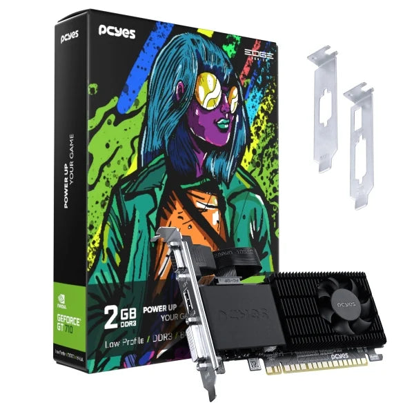 Placa de video Nvidia Geforce Gt 710 2Gb Ddr3 64Bits Projeto Edge Lp Pcyes