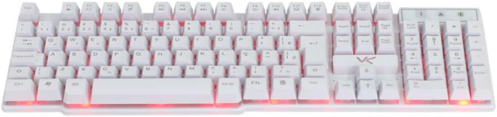 TECLADO GAMER VX GAMING HYDRA BRANCO ABNT2 MULTIMÍDIA COM LED VERMELHO SENSAÇÃO MECÂNICA USB 1.8M – GTH110BV - VINIK