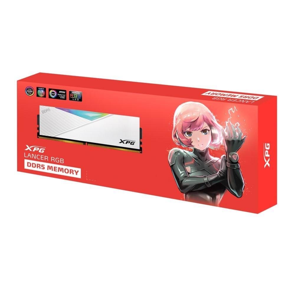 Memória Xpg Lancer Rgb, 16gb, 1x16gb, 5200mhz, Ddr5 - Branco