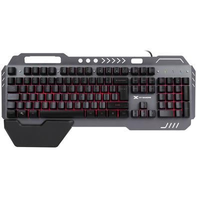Teclado Gamer Vx Gaming Armor Abnt2 Multimidia, LED 7 Cores 1.8 M, USB, Sensação Mecânica, Apoio De Pulso Magnético - Gt500