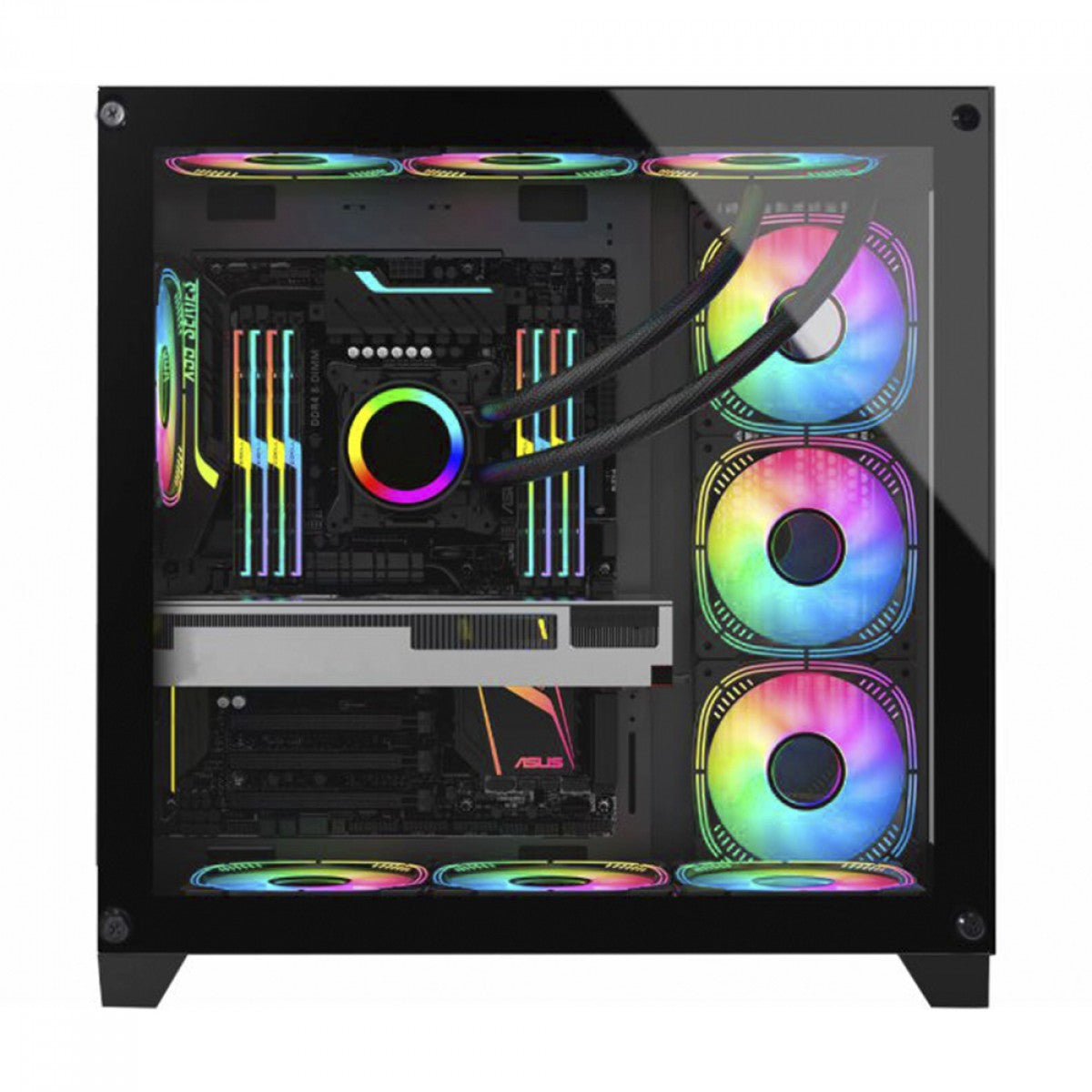 Gabinete Gamer K-MEX Space ATX, Mid Tower, Vidro Temperado, ATX, Black, Sem Fonte, Sem Fan, CGP2R4RH001CB0X