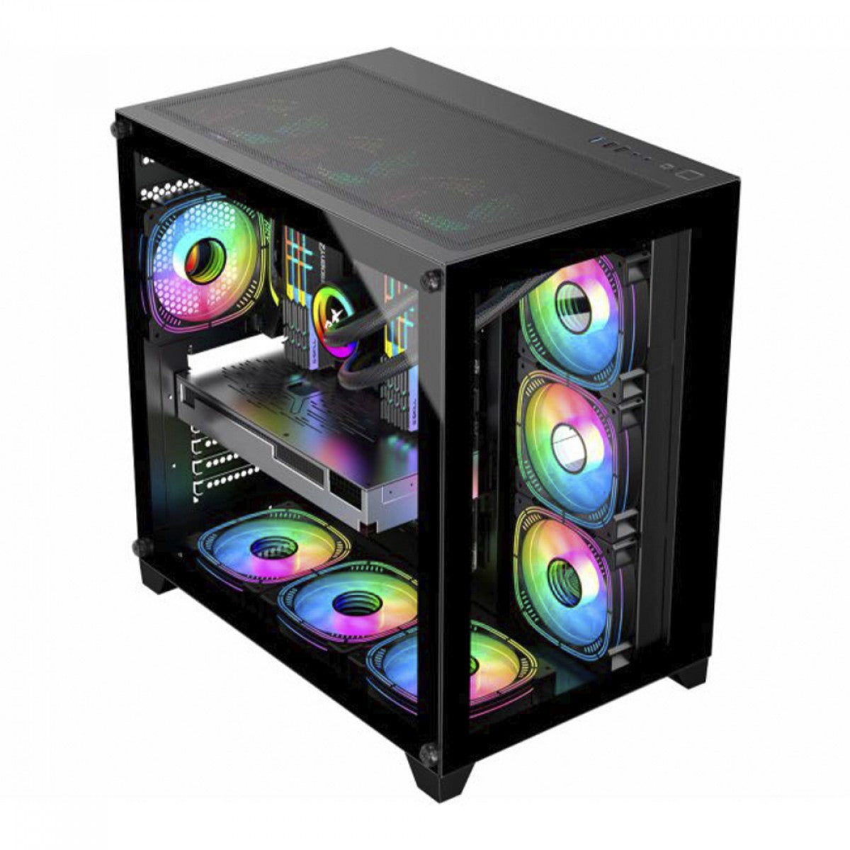 Gabinete Gamer K-MEX Space ATX, Mid Tower, Vidro Temperado, ATX, Black, Sem Fonte, Sem Fan, CGP2R4RH001CB0X