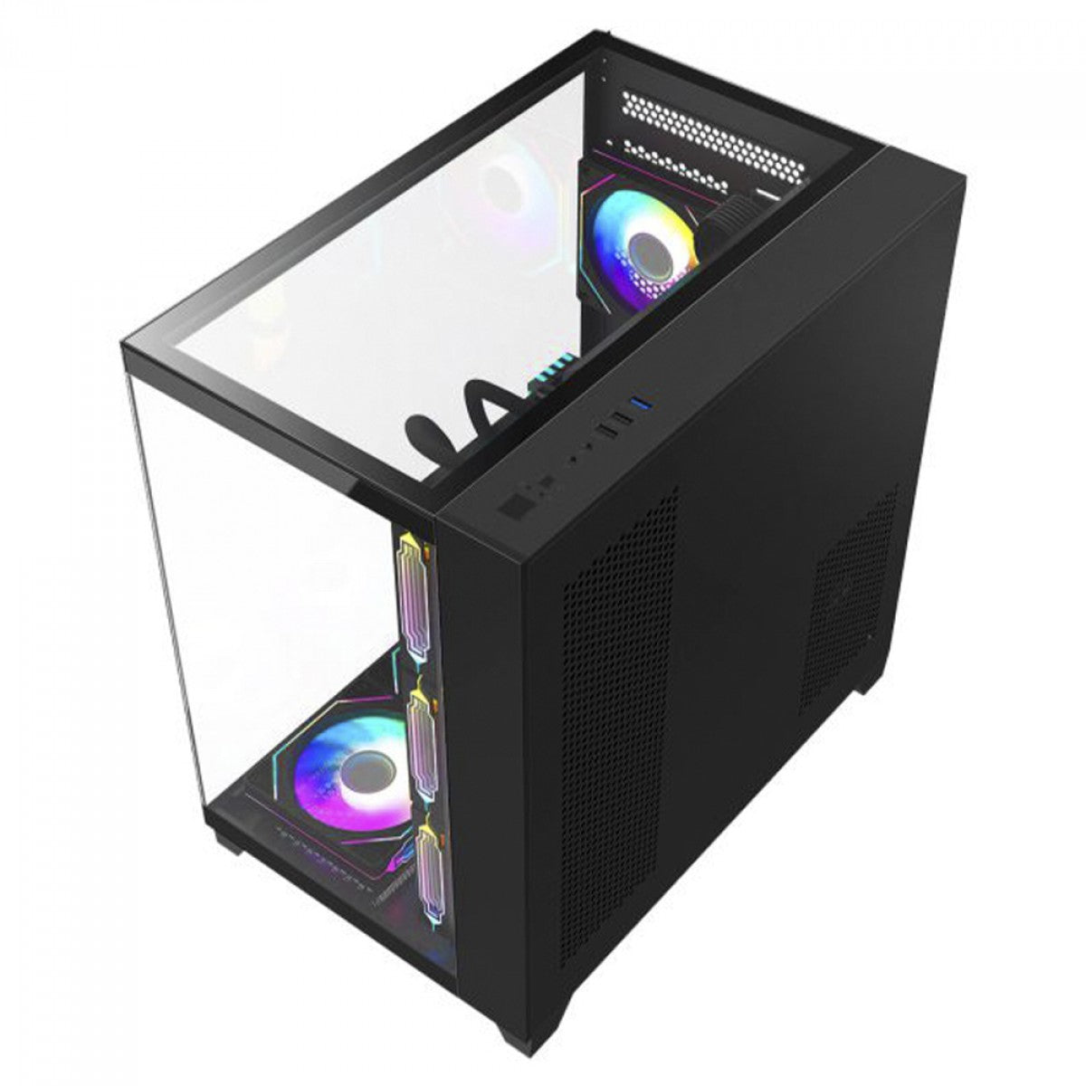 Gabinete Gamer K-MEX Tiger Shark, Aquario, Mid Tower, Vidro Temperado, ATX, Black, Sem Fonte, Sem Fan, CG04J1RH001CB0X