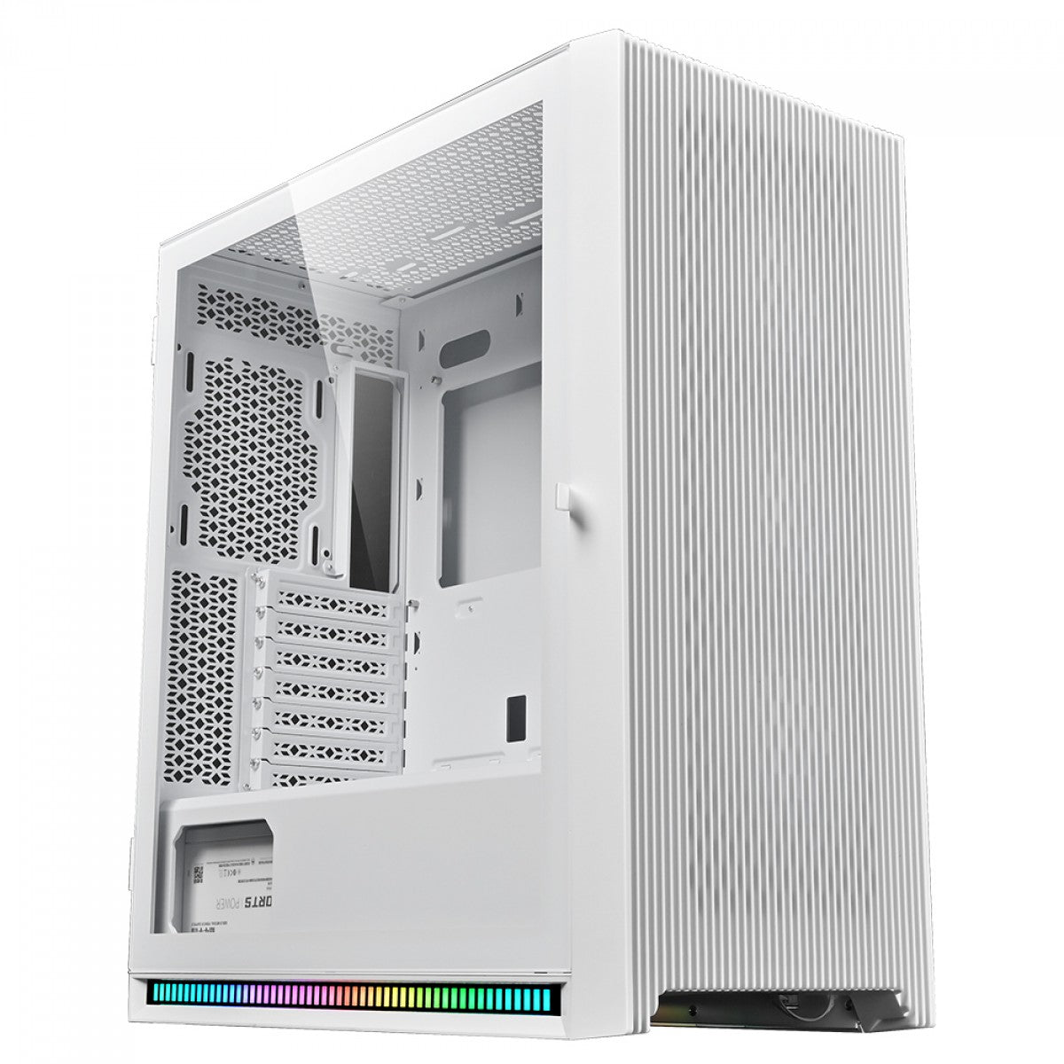 Gabinete Gamer SuperFrame Magic, RGB, Mid Tower, Vidro Temperado, E-ATX, White, Sem Fonte, Com 3 Fans
