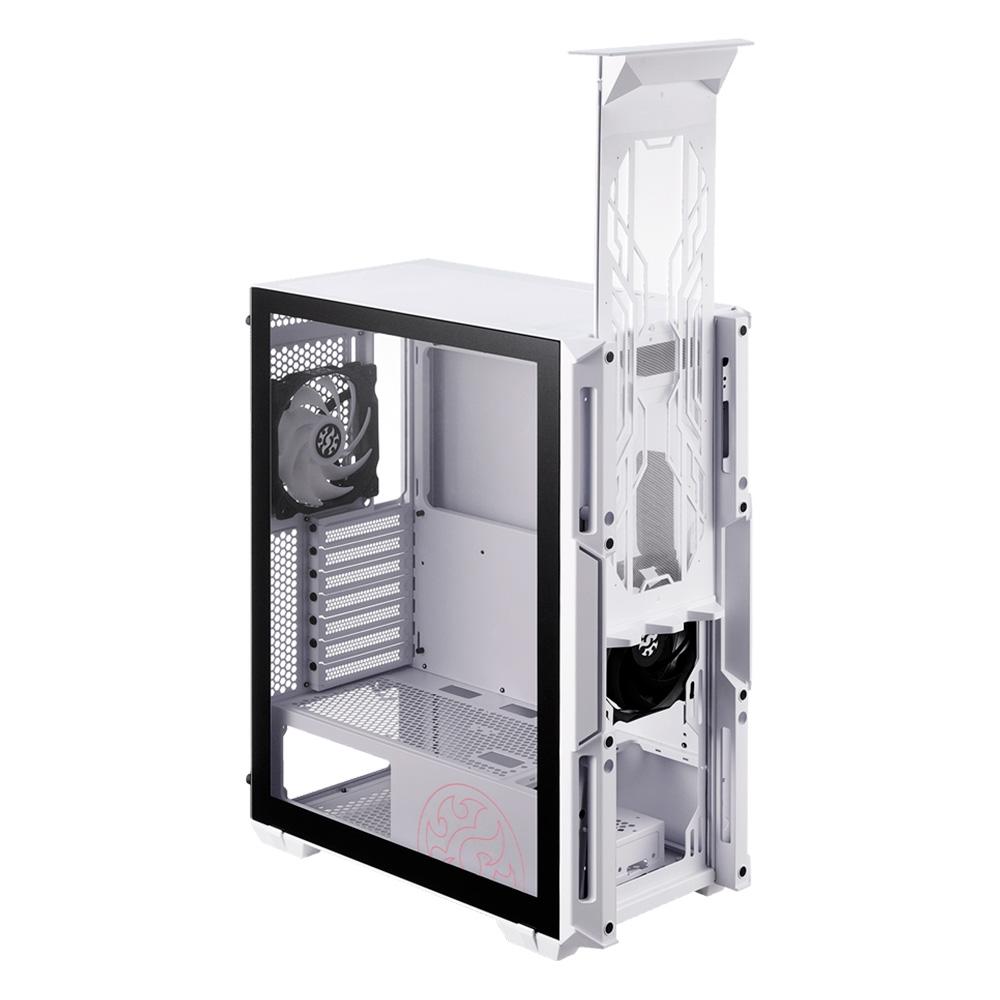 Gabinete Gamer XPG Starker Air, Mid-Tower, LED RGB, ATX, Lateral em Vidro Temperado, 2x Cooler Fan RGB, Branco - STARKERAIR-WHCWW