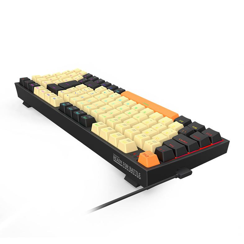 Teclado Mecanico Gamer Redragon Kitava, RGB, Switch Marrom, Bege e Laranja