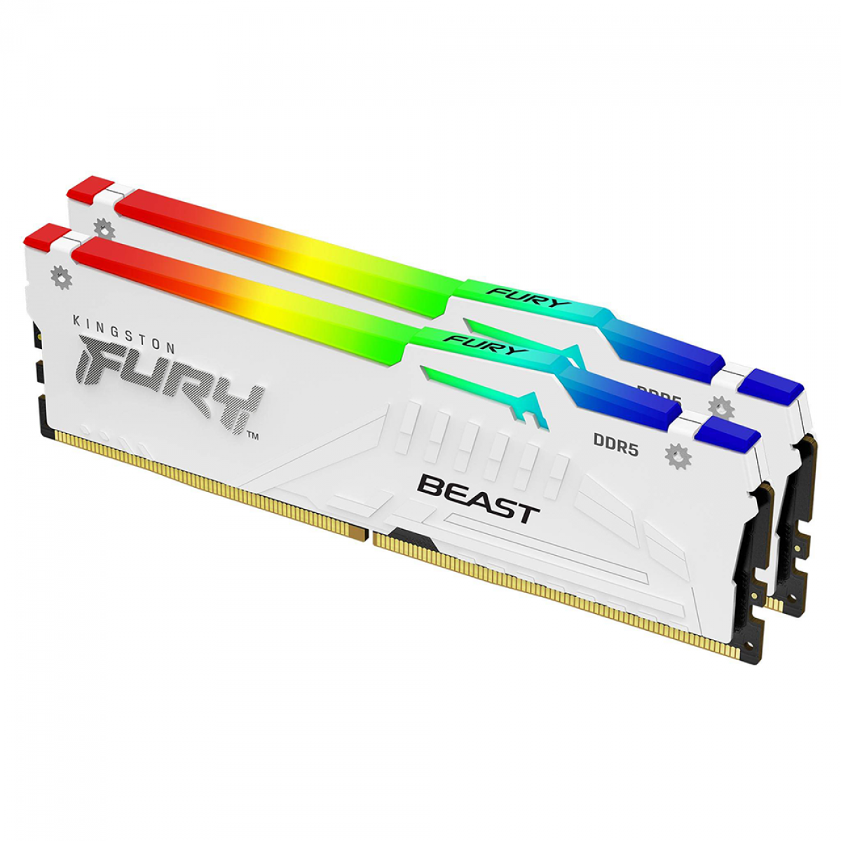 Memória RAM Kingston Fury Beast, RGB, 32GB (2x16GB), 5600MHz, DDR5, CL36, Branco - KF556C36BWEAK2-32