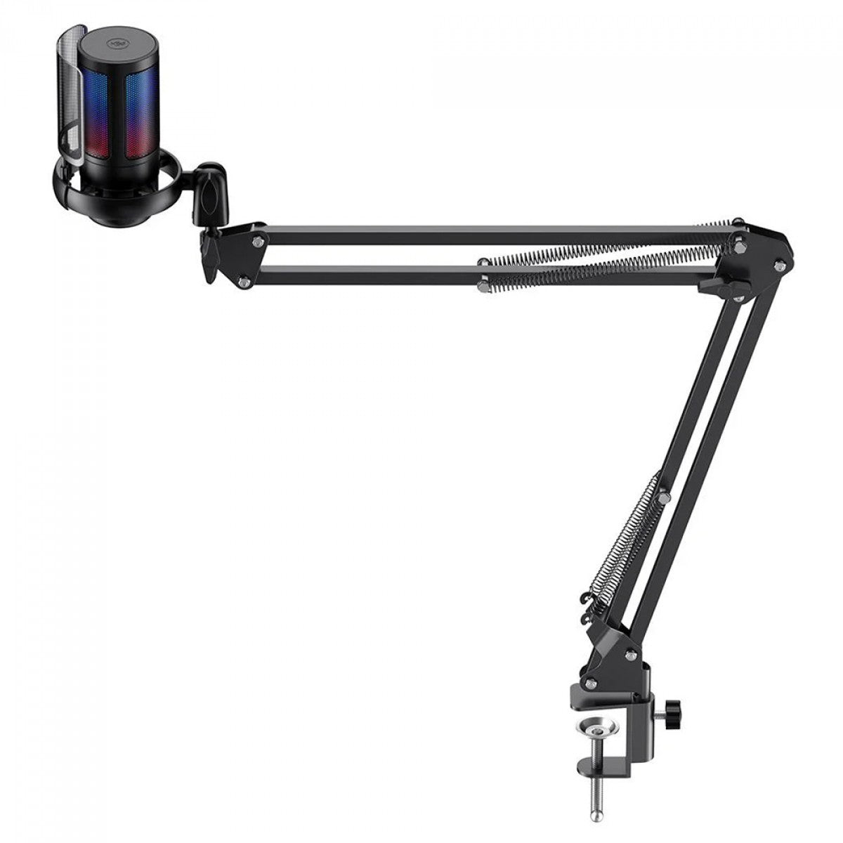 Microfone Gamer Havit Gamenote GK50 PRO, RGB, USB, Preto, Com Braço Articulado, GK50PRO