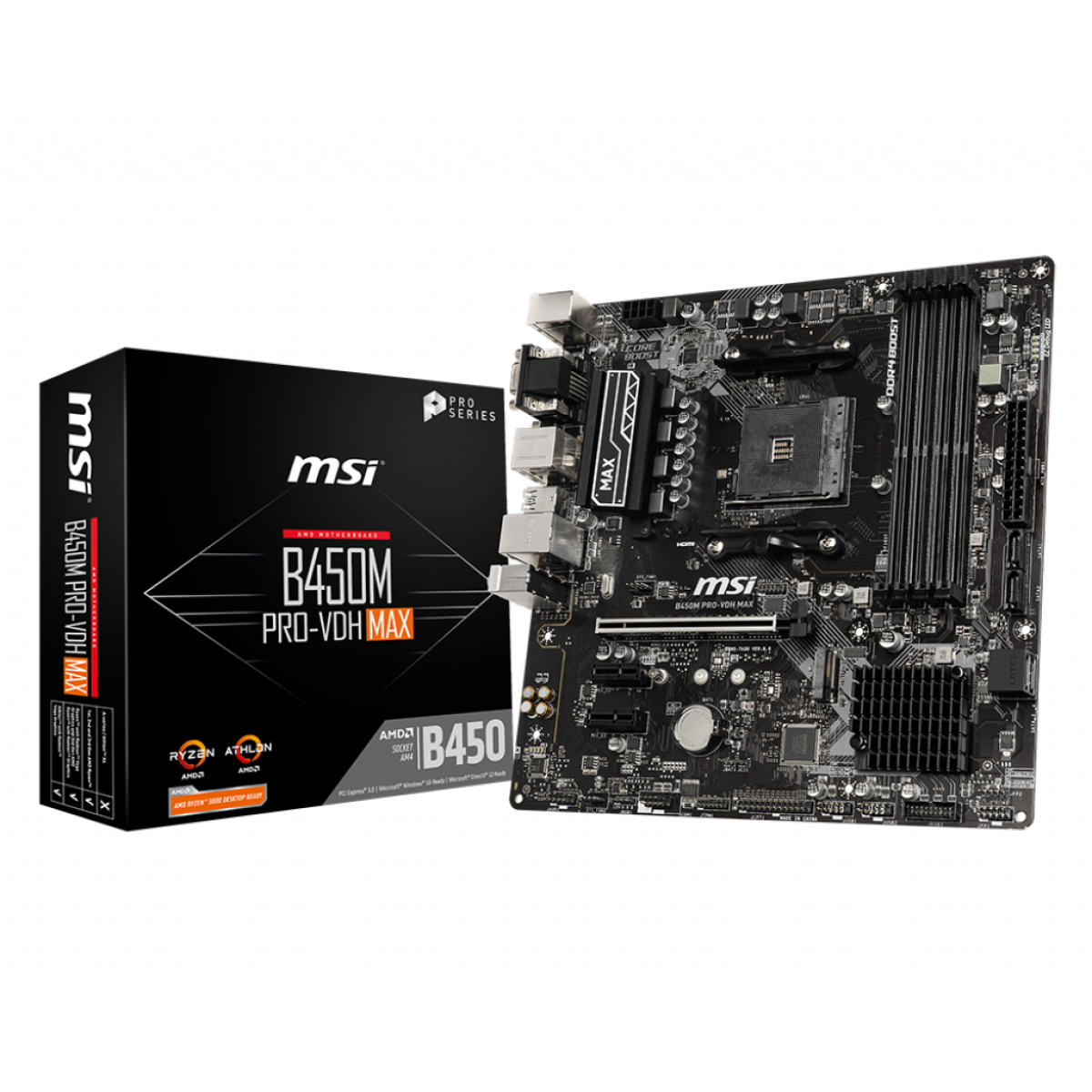 *CONSULTAR VALOR PELO WHATSAPP* Placa Mãe MSI B450M PRO-VDH MAX, Chipset B450, AMD AM4, mATX, DDR4, B450M PRO-VDH MAX