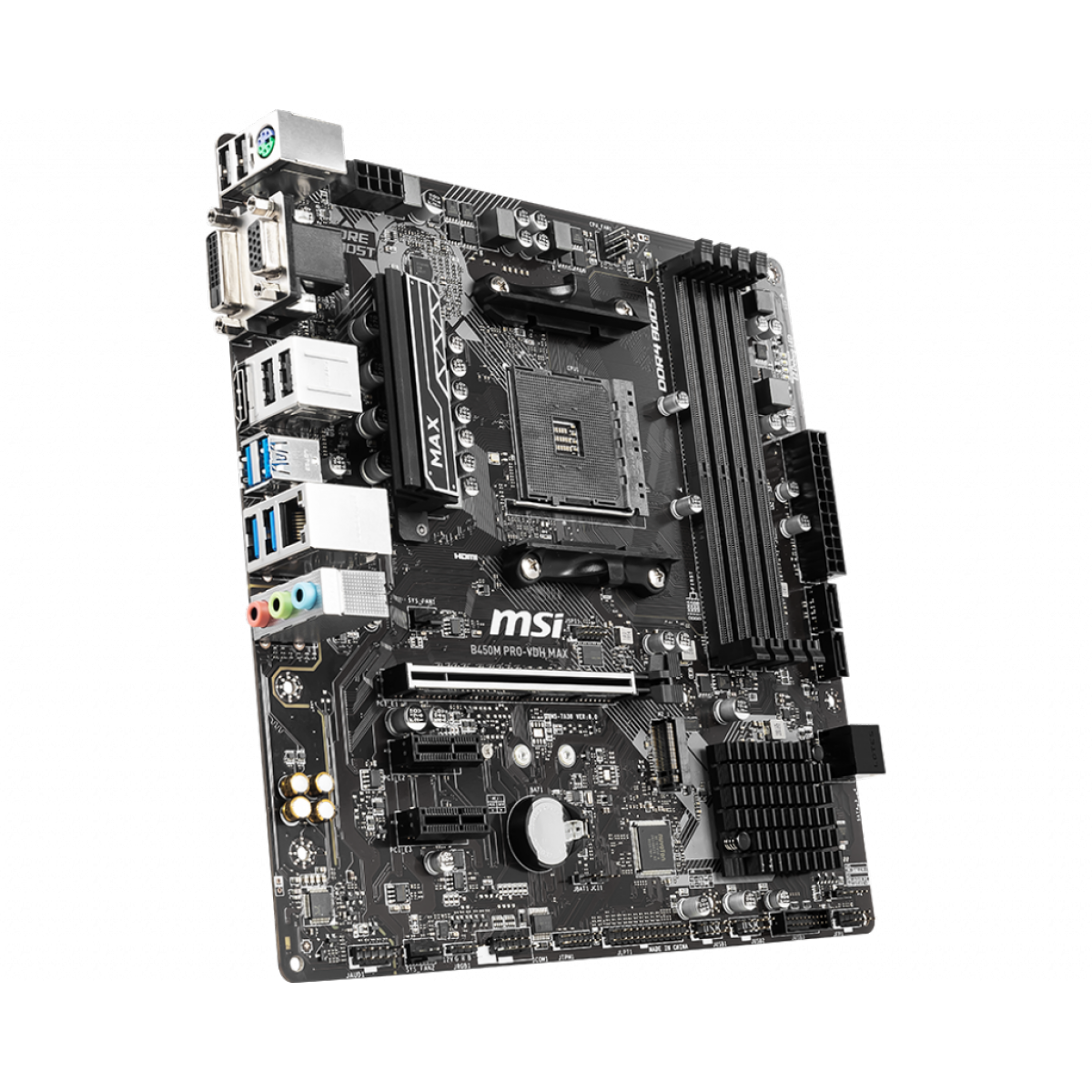 *CONSULTAR VALOR PELO WHATSAPP* Placa Mãe MSI B450M PRO-VDH MAX, Chipset B450, AMD AM4, mATX, DDR4, B450M PRO-VDH MAX