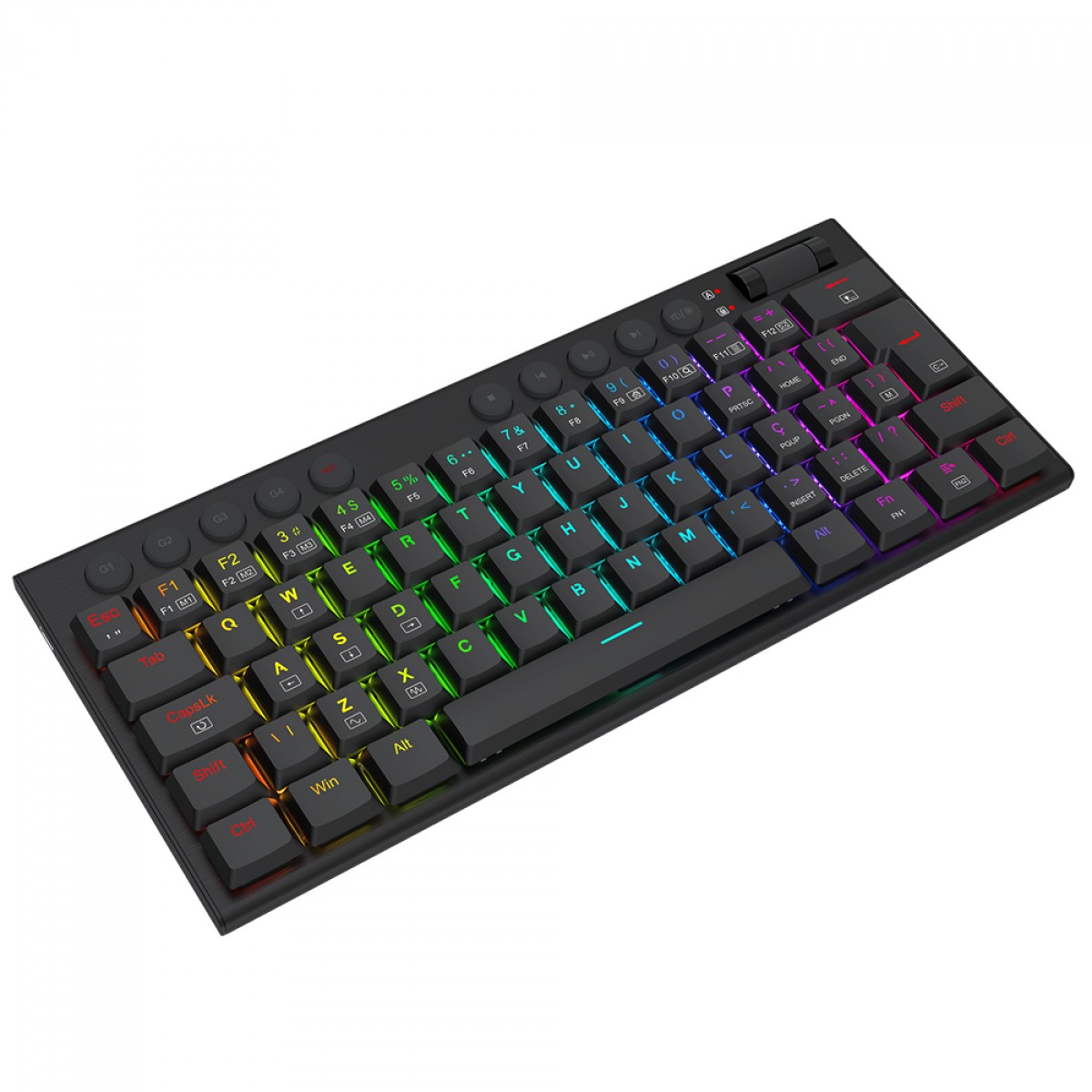 Teclado Gamer Mecânico Redragon Horus Mini, RGB, Low Profile, USB, Switch Brown, ABNT2, 60%
