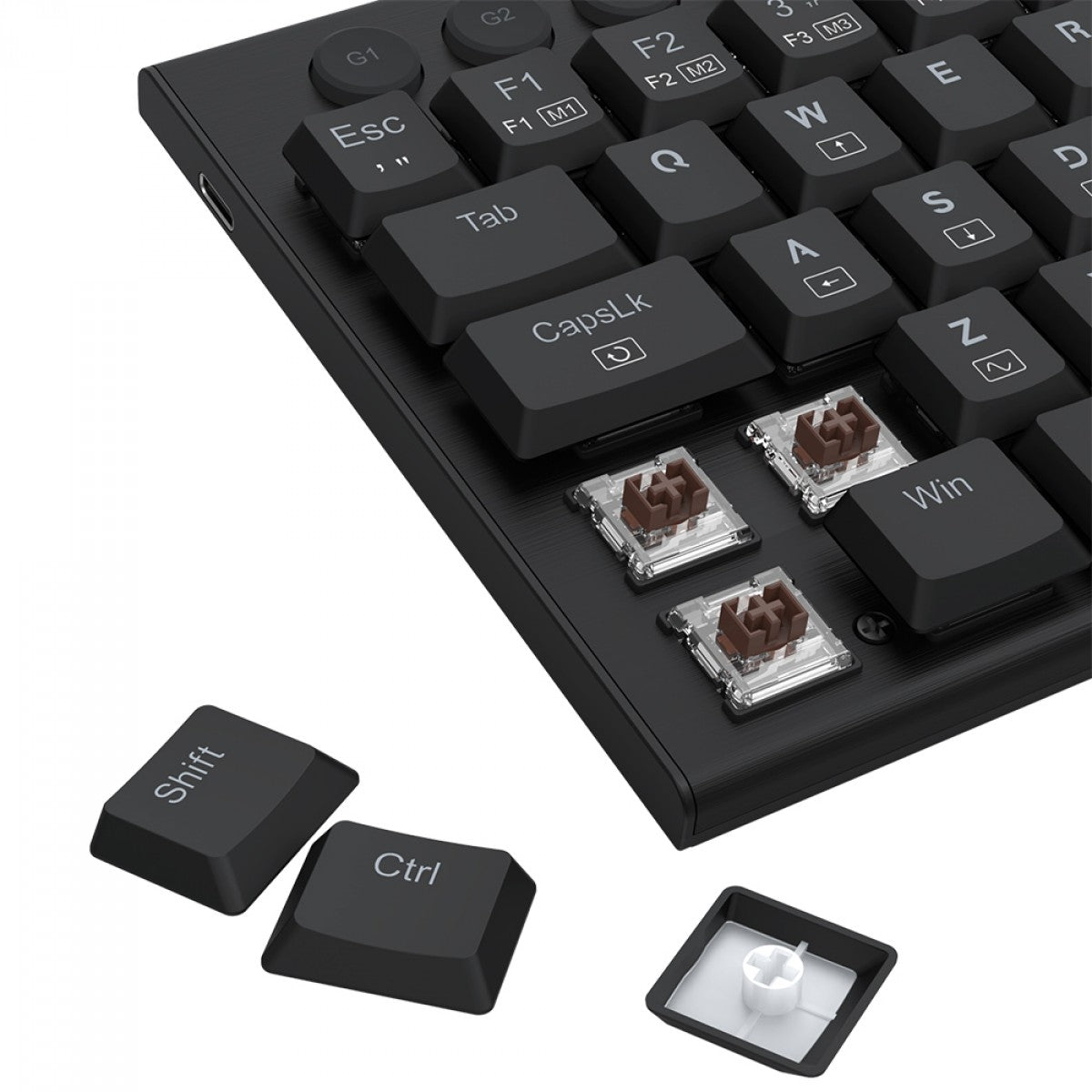 Teclado Gamer Mecânico Redragon Horus Mini, RGB, Low Profile, USB, Switch Brown, ABNT2, 60%