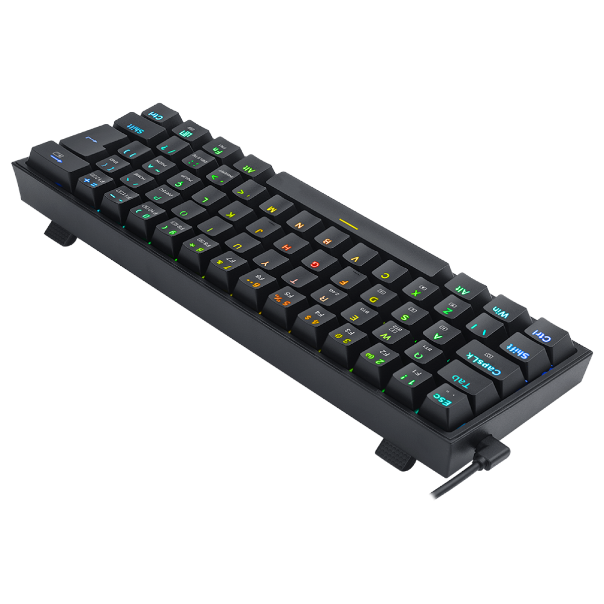 Teclado Mecânico Gamer Redragon Fizz Pro, Wireless, RGB, Switch Blue, ABNT2, Black, K616-RGB-B (PT-BLUE)