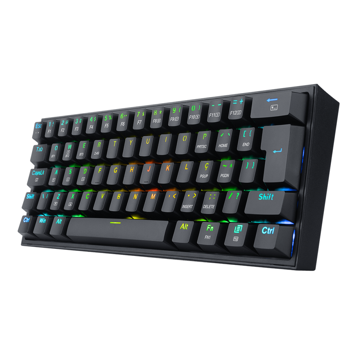 Teclado Mecânico Gamer Redragon Fizz Pro, Wireless, RGB, Switch Blue, ABNT2, Black, K616-RGB-B (PT-BLUE)