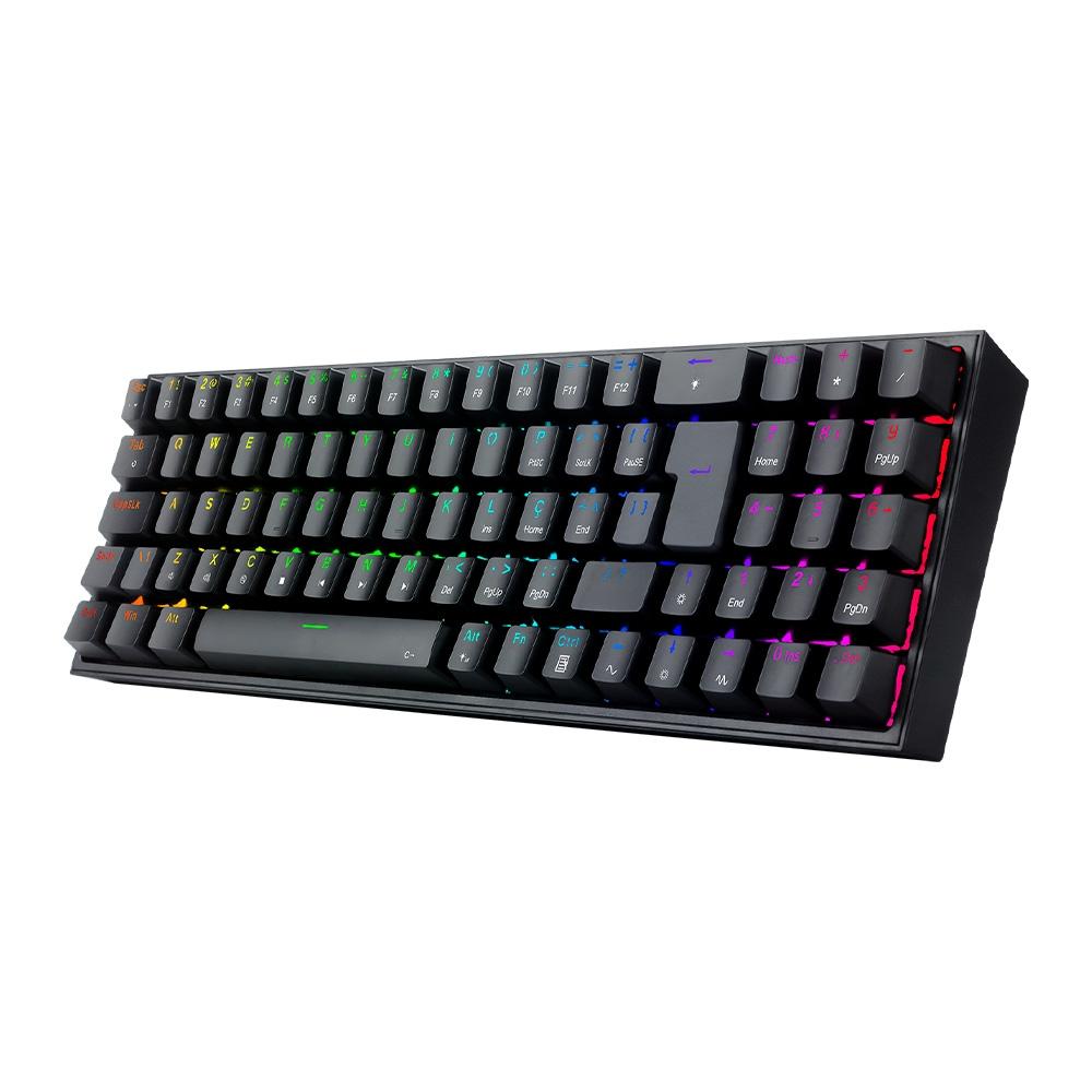 Teclado Mecânico Gamer Redragon POLLUX RGB Preto SWITCH BLUE - K628-RGB-B (PT-BLUE)