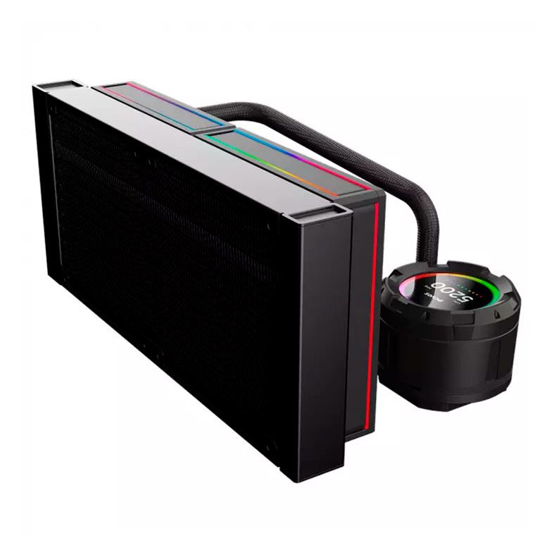 Water Cooler PcYes Vision Black Vulcan, ARGB, 240mm, Preto, VS240BV