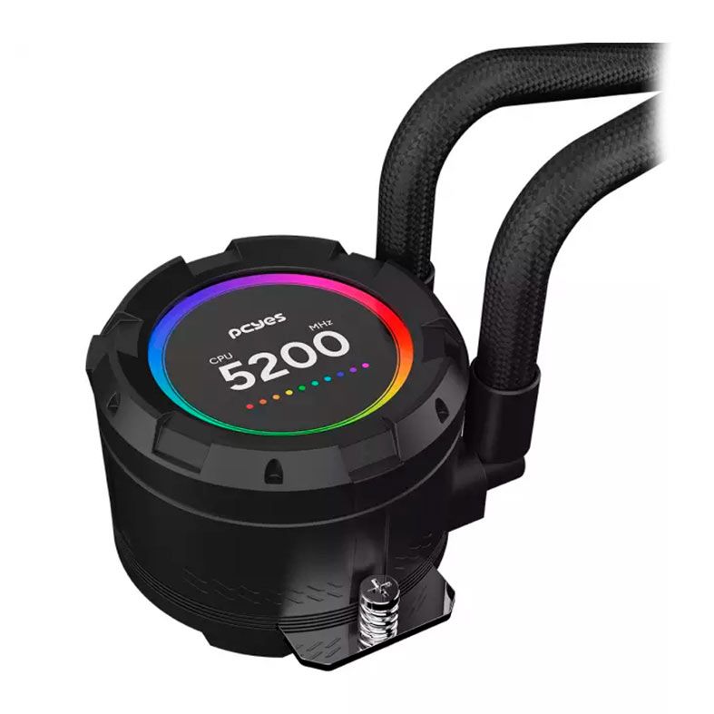Water Cooler PcYes Vision Black Vulcan, ARGB, 240mm, Preto, VS240BV