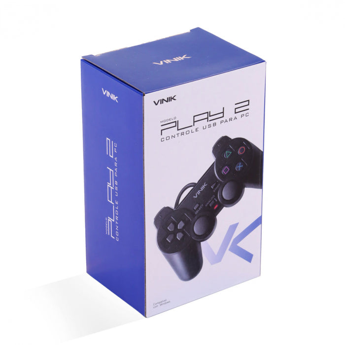 CONTROLE PARA PC COM FIO USB MODELO PLAY 2 PRETO