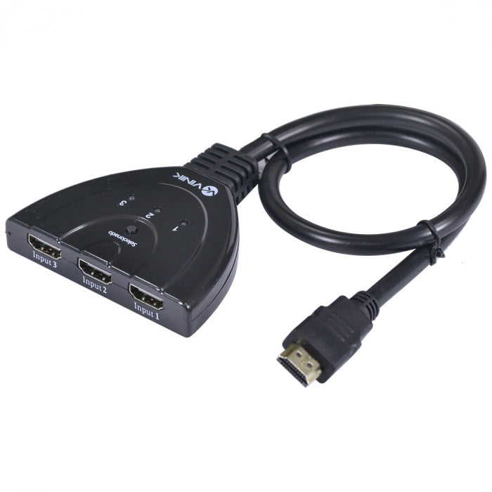 SWITCH HDMI 3 ENTRADAS E 1 SAIDA 1.3V COM SUPORTE 3D E 1080P