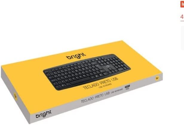 Teclado Bright Padrão ABNT2 USB Preto 0014