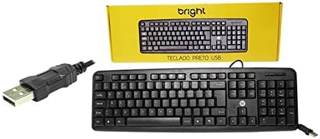 Teclado Bright Padrão ABNT2 USB Preto 0014