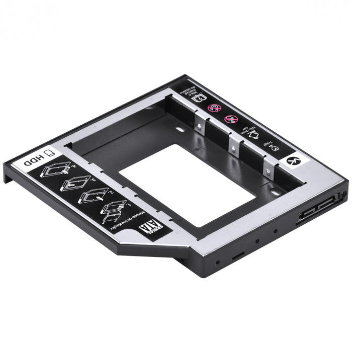 ADAPTADOR CADDY PARA HD OU SSD GAVETA DVD NOTEBOOK SATA 12.7MM
