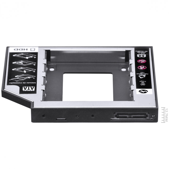 ADAPTADOR CADDY PARA HD OU SSD GAVETA DVD NOTEBOOK SATA 12.7MM
