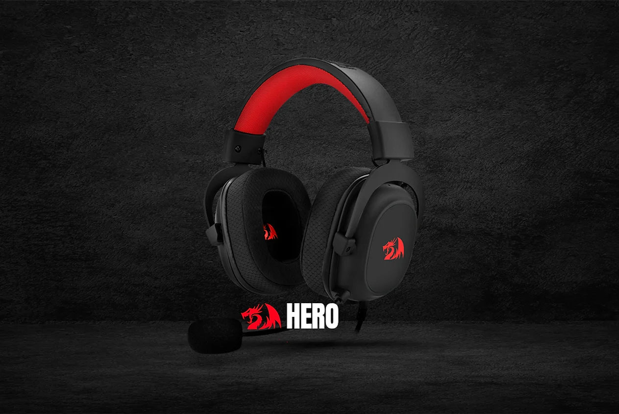 HEADSET GAMER REDRAGON HERO, DRIVERS 53MM, PRETO E VERMELHO, H530