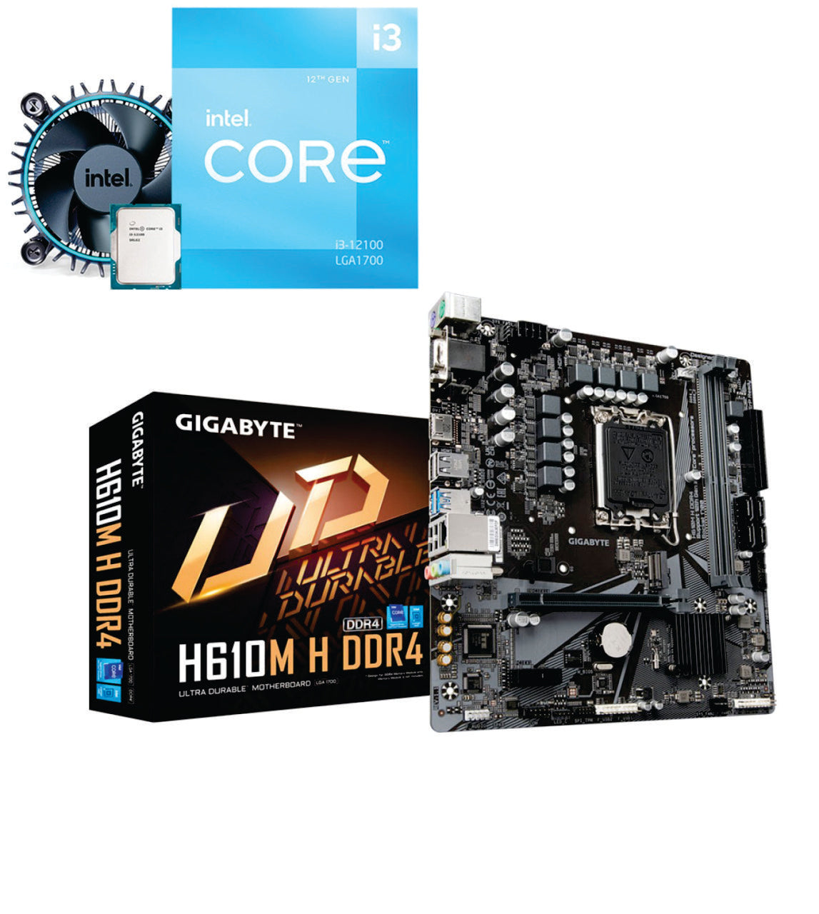 Kit Gamer DDR4 Core i3 12100F, Placa mae H610, Novo Page Up