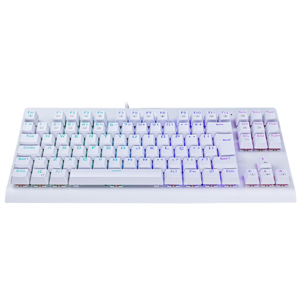 Teclado Mecânico Gamer Redragon Dark Avenger Branco Switch Outemu Red RGB ABNT2 - K568W-RGB (RED)