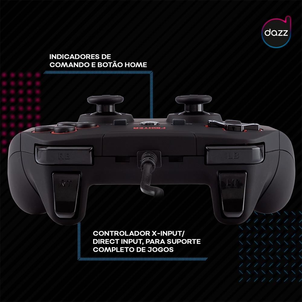 Controle Dazz Dualshock Fighter PC/PS3 Preto 623397