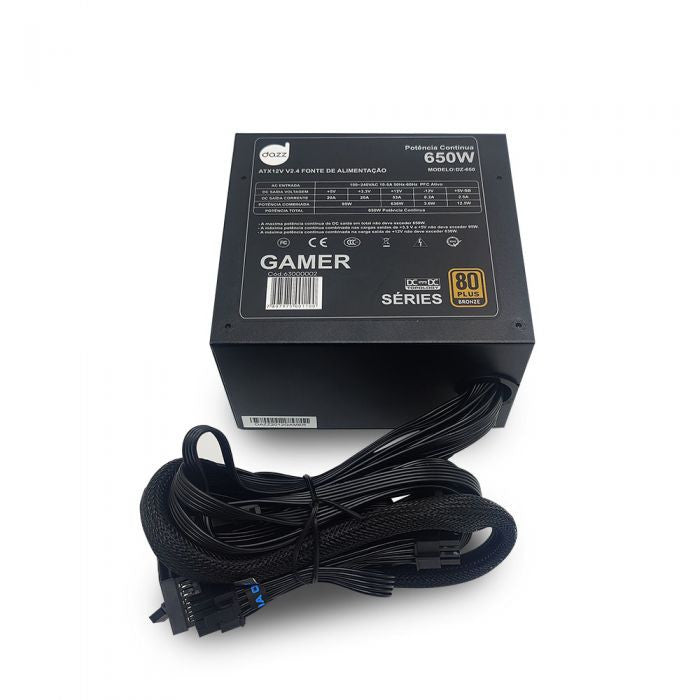 Fonte de Alimentação Dazz Rop 650W 80 Plus Bronze PFC Ativo C/ Cabo