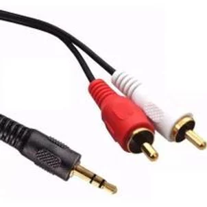 Cabo De Áudio 2 RCA + P2 Stereo 1,80 Mts