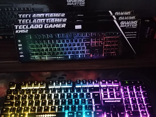 Teclado Gamer K-Mex KM-5228/ Multimídia/ RGB Rainbow/ USB
