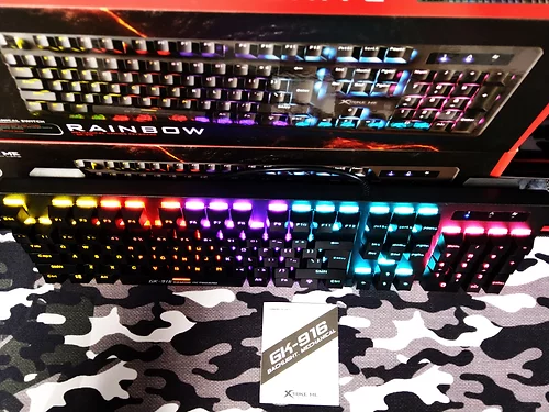 Teclado Gamer Mecânico Xtrike Me GK-916, Rainbow, Switch Blue, ANSI, Black