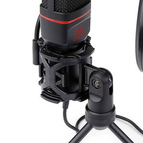Microfone Gamer Profissional Redragon Seyfert, Conector Padrão P2 Com Tripé e Po