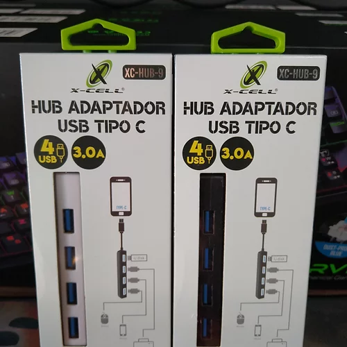 Hub USB Tipo C com 4 USB 3.0 X-Cell XC-HUB-9 / USB pra celular