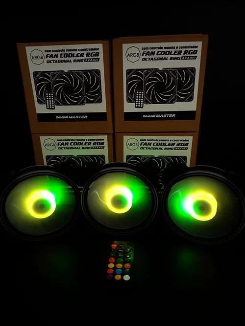 Kit 3 Fans RGB Com Controladora AKAAE1