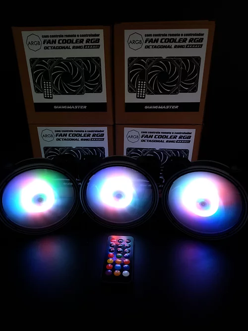 Kit 3 Fans RGB Com Controladora AKAAE1