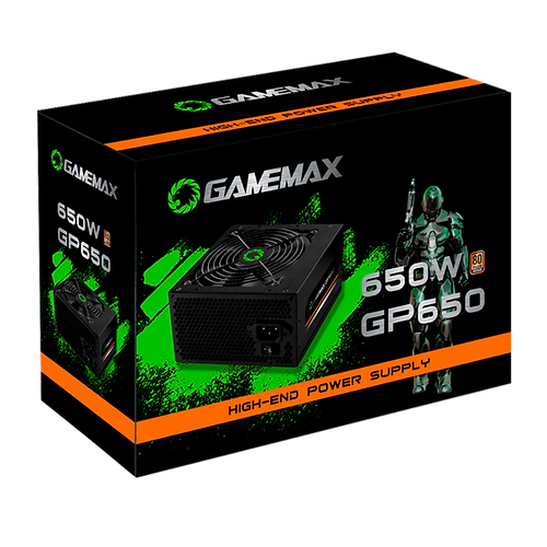 Fonte Gamemax GM650 650W, 80 Plus Bronze, PFC Ativo, Black