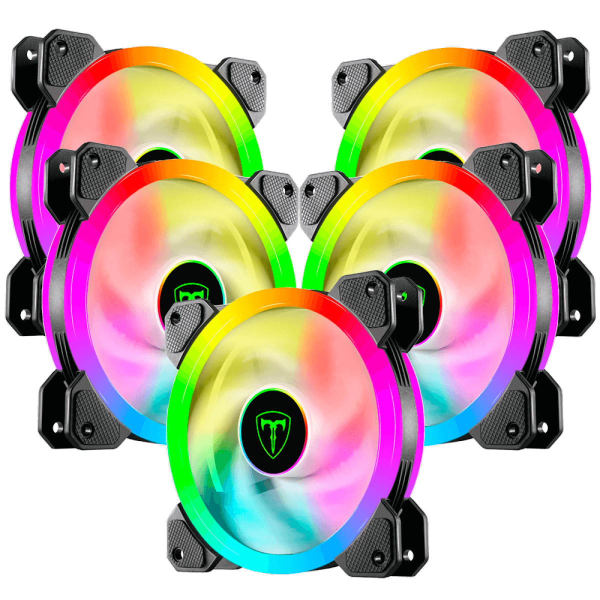Kit Fan com 5 unidade T-Dagger 120mm, Rainbow, Black,T-TGF515