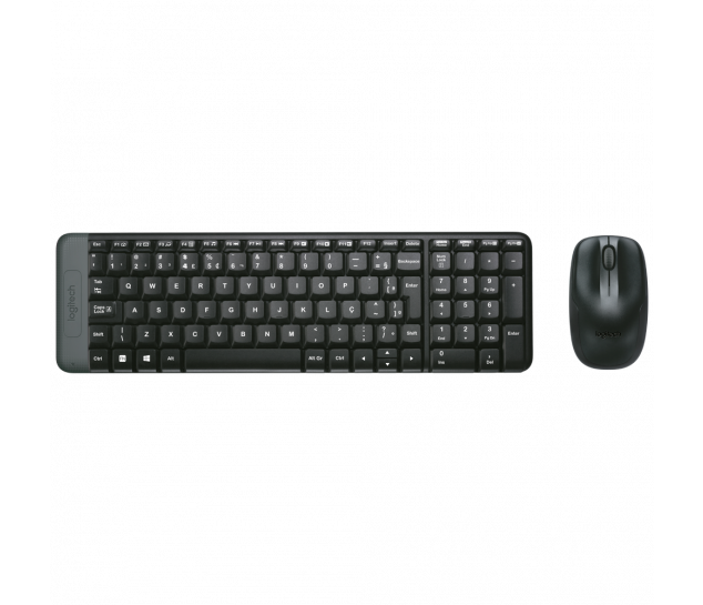 KIT TECLADO E MOUSE SEM FIO LOGITECH MK220 COM DESIGN COMPACTO