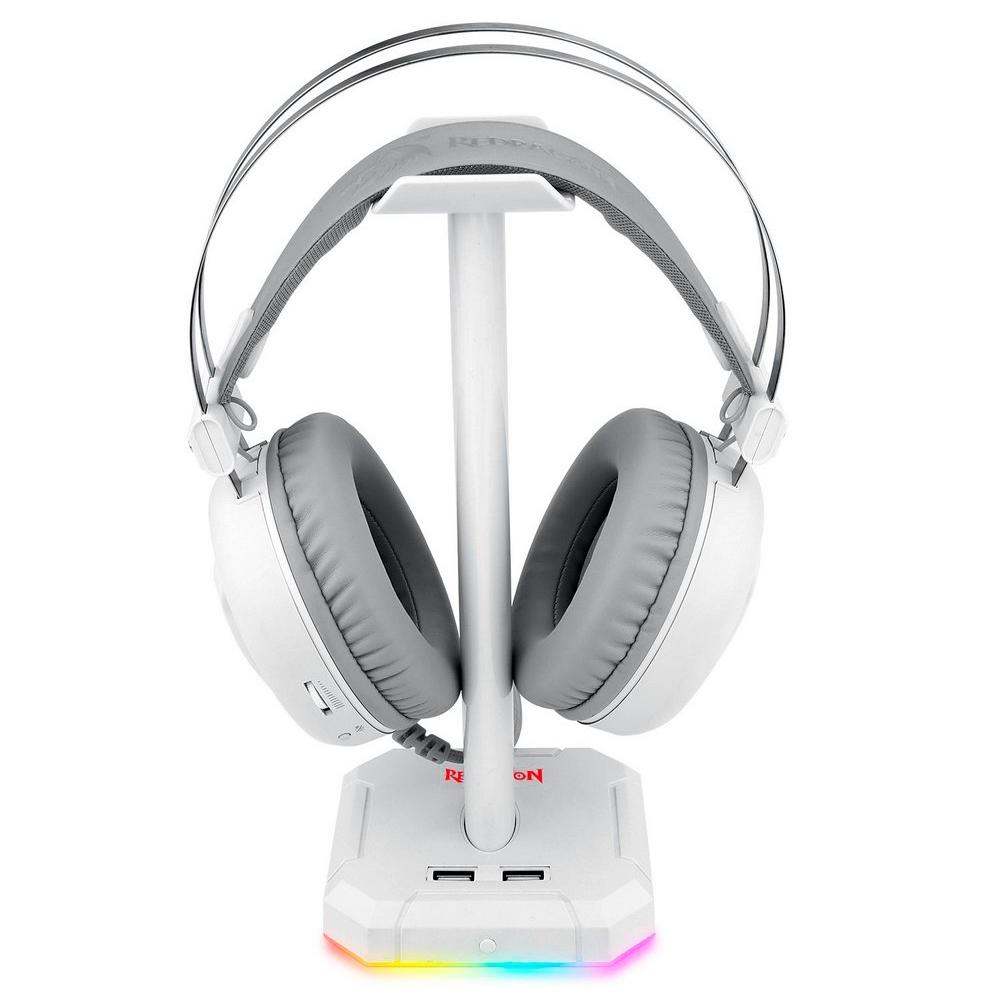 Suporte para Headset Redragon Scepter Pro, RGB, Branco - HA300-W