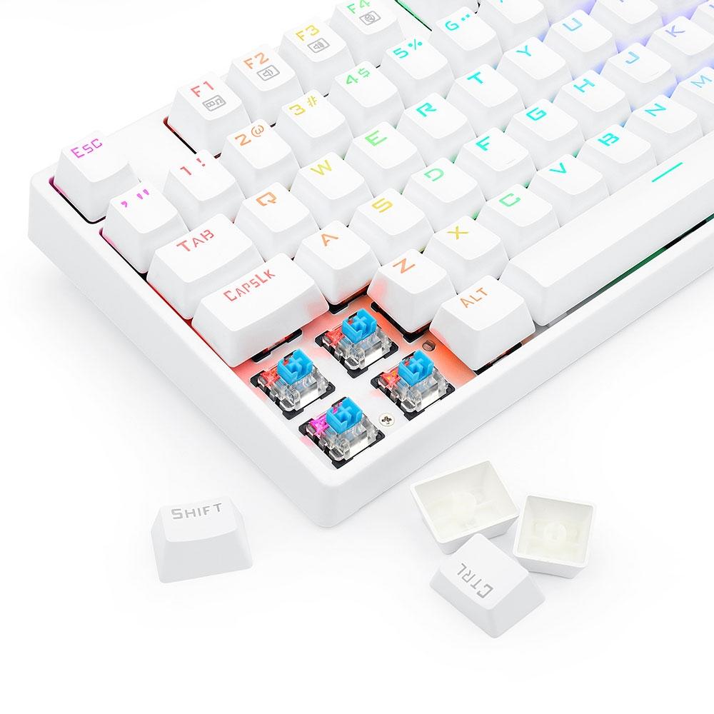 Teclado Óptico Gamer Redragon Surara Pro RGB,ABNT2, Keycaps ABS Doubleshot, Branco - K582W-RGB-PRO (PT-BLUE)