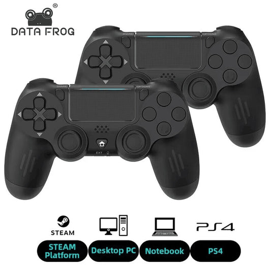 Controle compatível com Bluetooth para PS4, Slim, Pro, Gamepad sem fio para PC, Joystick de vibração dupla para IOS, Android