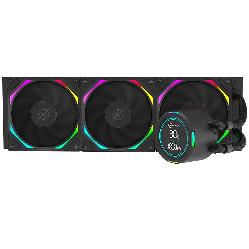 Water Cooler Kalkan Delta V2 360mm ARGB Amd/intel Com Display Preto Klk00067