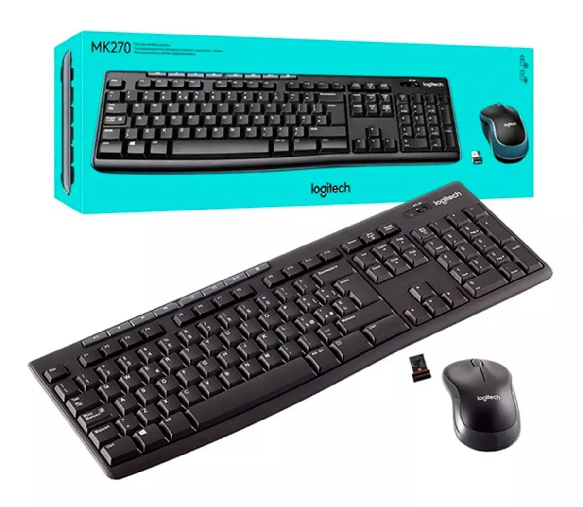 Combo Teclado e Mouse sem Fio Logitech Mk270 Layout Abnt2