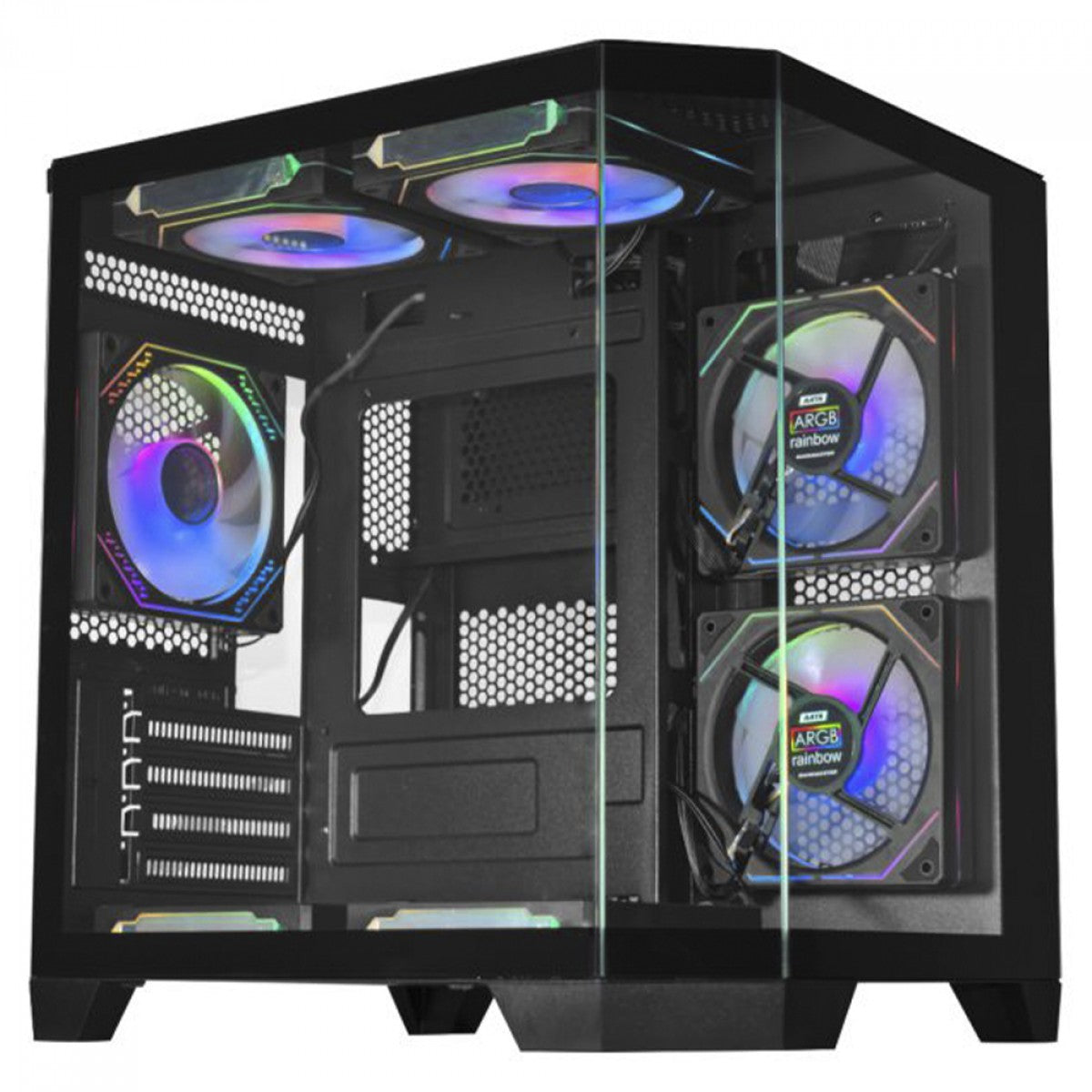 Gabinete Gamer K-MEX Aquario Ângulo CG-0620, Mid Tower, Vidro Temperado, m-ATX, Sem Fan, Preto, CG0620RH001CB0X