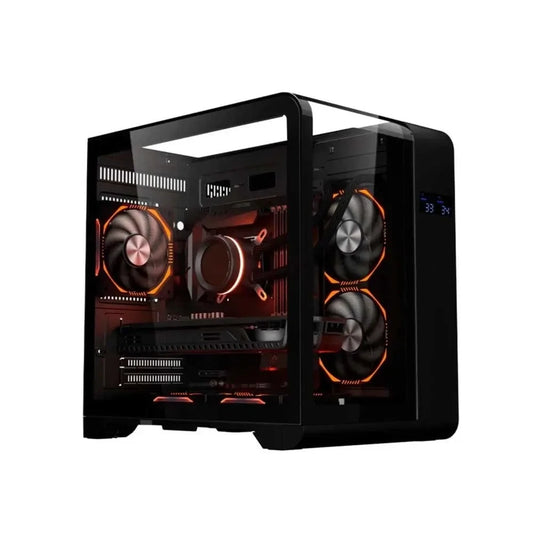 Gabinete Gamer K-Mex Aquario CG-48KI Cyberpunk Preto